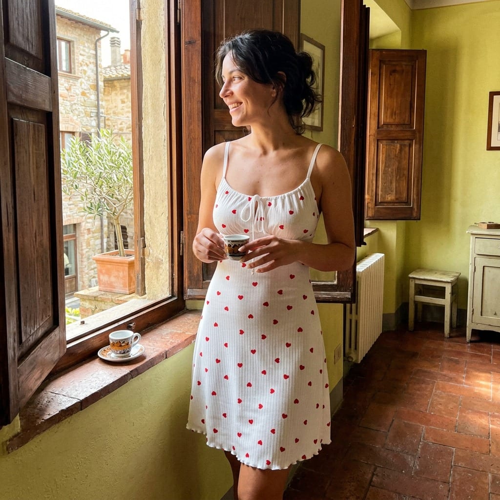 the viola ribbed nightgown White life morning